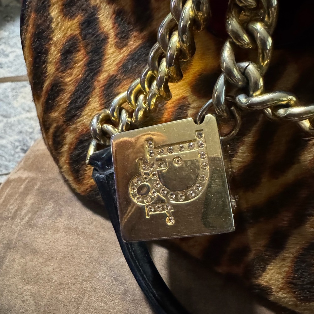 Dior Animal Print Bag with Gold Accents